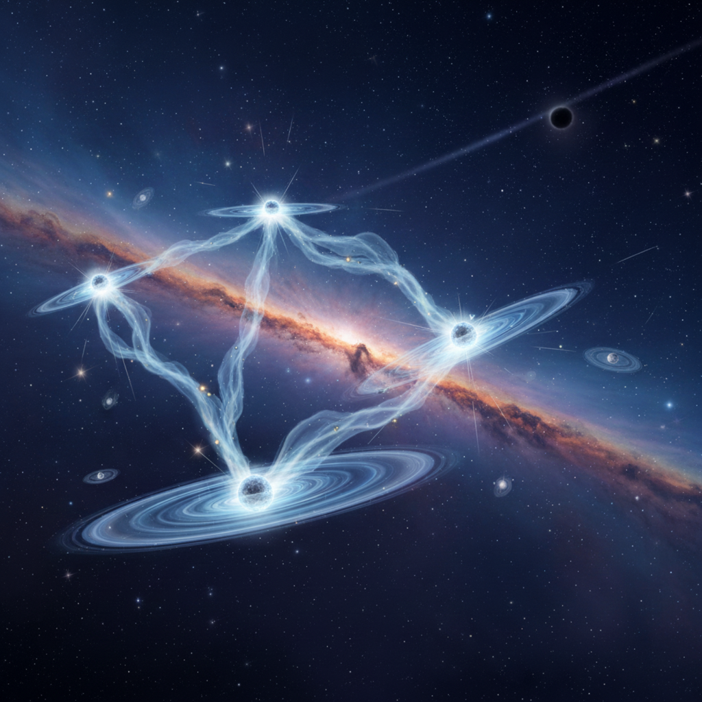 Artist’s illustration of a growing intermediate-mass black hole